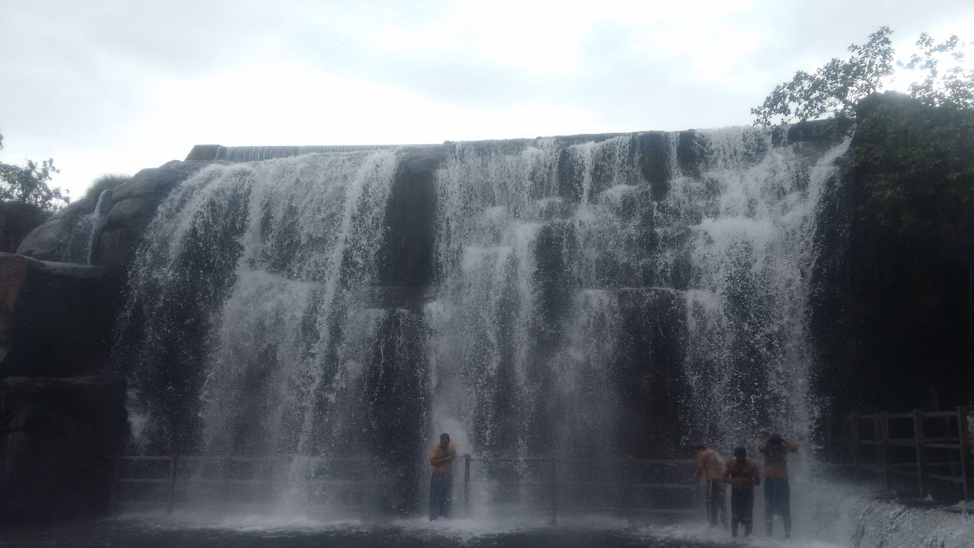 The wide cascade of Thirparappu waterfalls on the Kodayar river, Kanyakumari district
