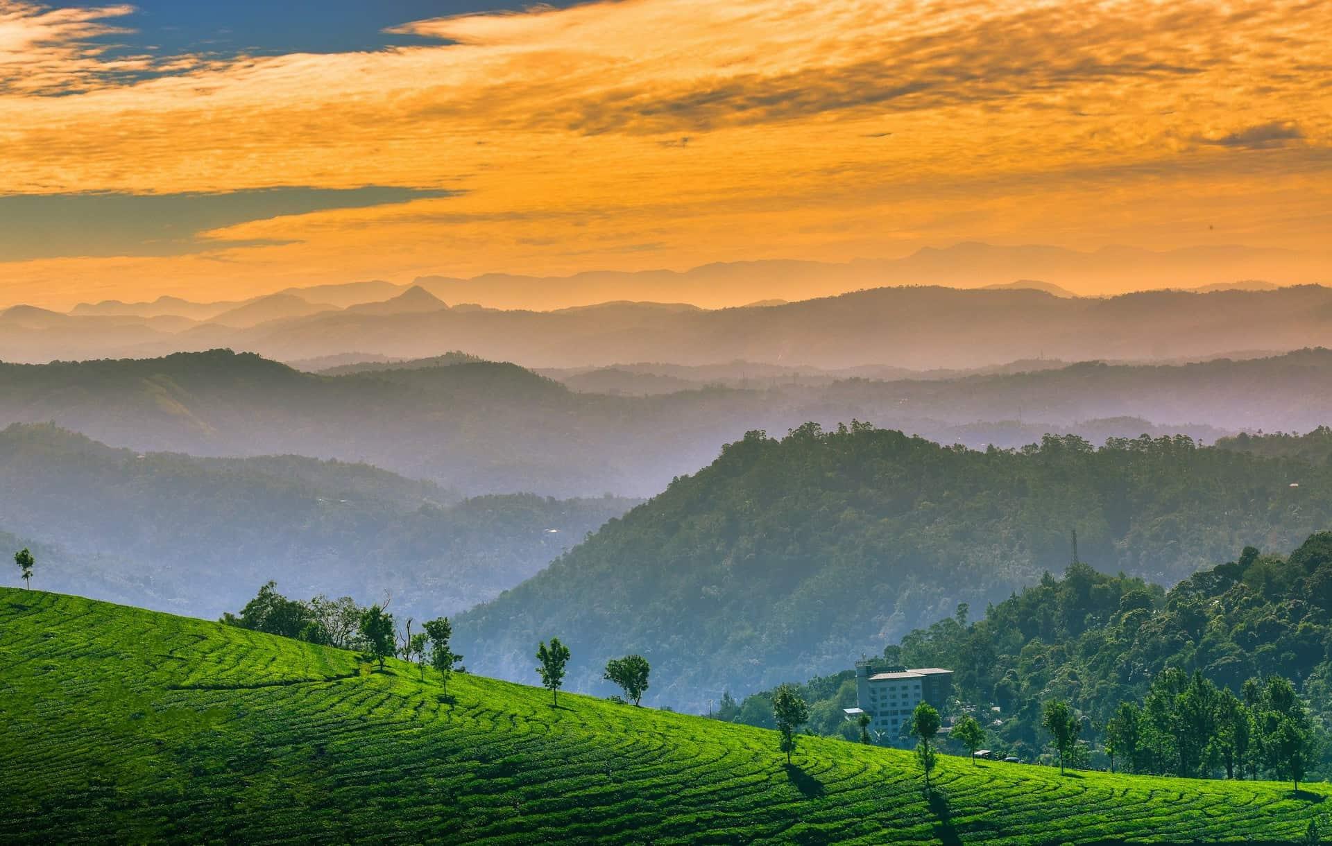 Mist over the hills along the Munnar to Top Station road