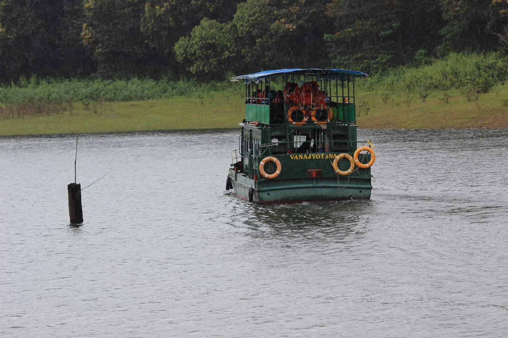 A tour boat on Periyar Lake, Thekkady