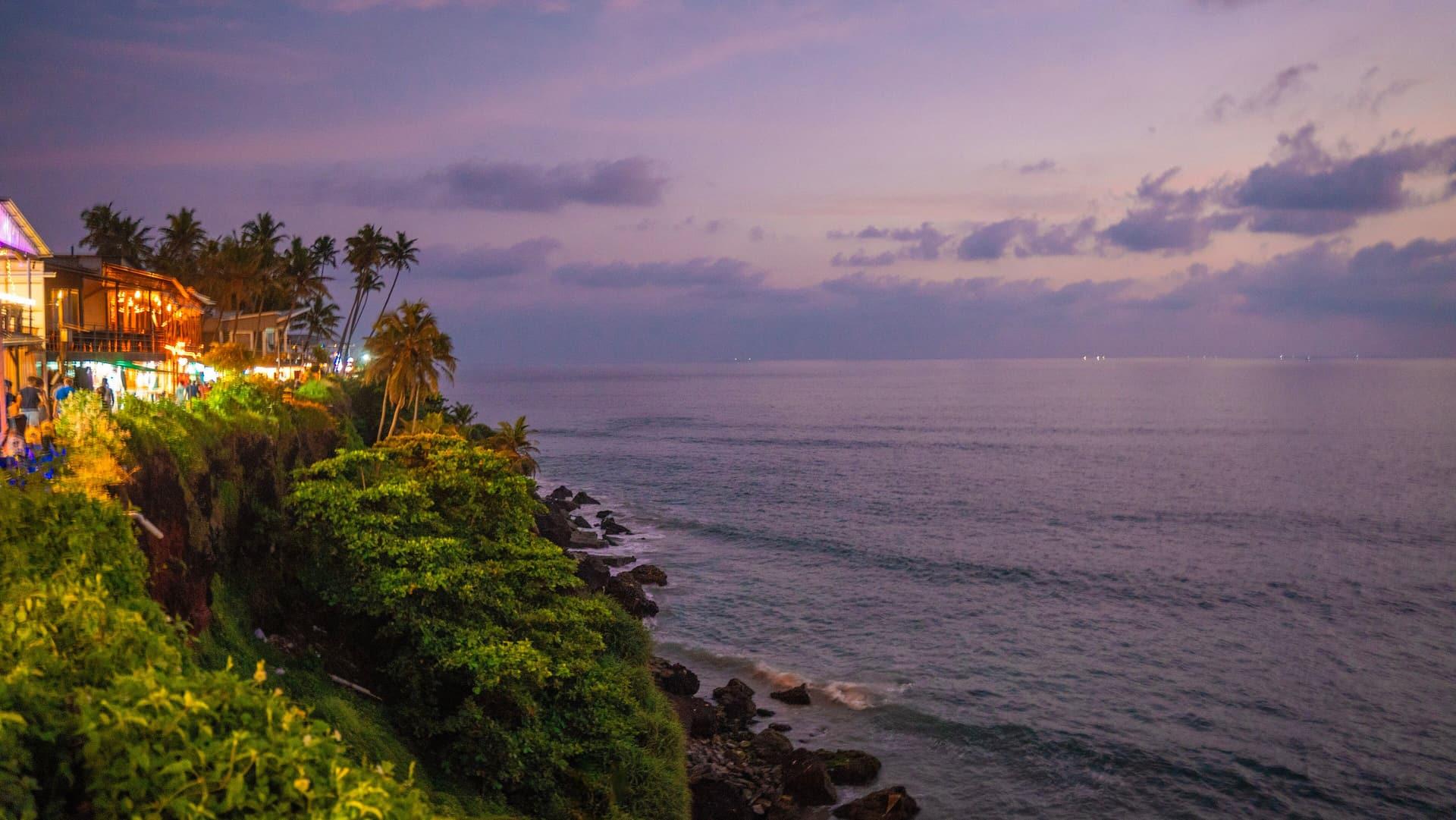 Sunset over the Arabian Sea from the cliffs at Varkala