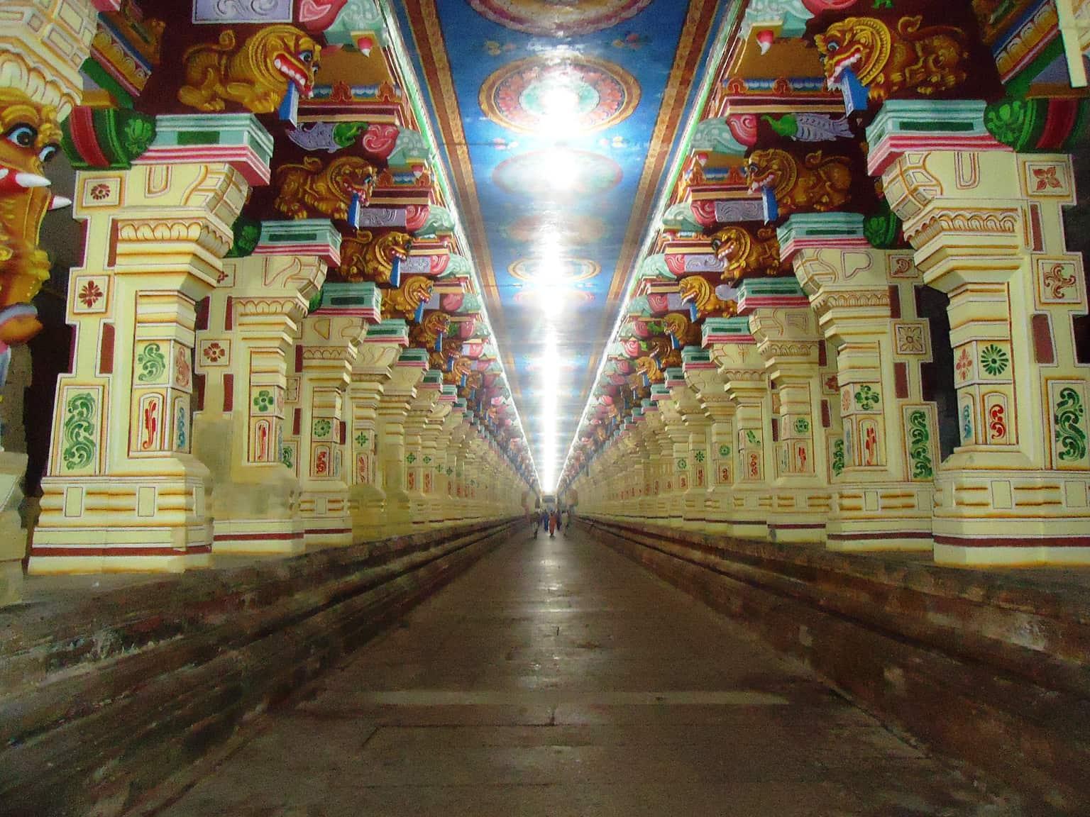 The thousand-pillar corridor of Ramanathaswamy Temple, Rameswaram